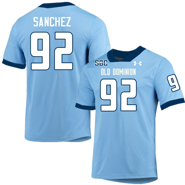 #92 Ethan Sanchez Old Dominion Monarchs College Football Jerseys Stitched-Light Blue